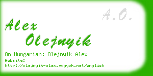 alex olejnyik business card